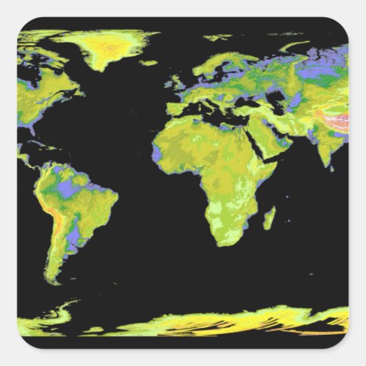 Eaの大陸のデジタル標高モデル スクエアシール (正面)