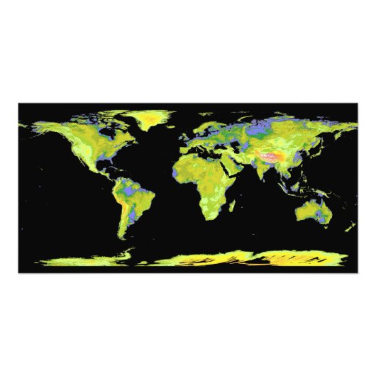 Eaの大陸のデジタル標高モデル フォトプリント (正面)