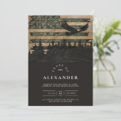 Ea素朴とのカモフラージュ国旗の軍隊卒業 招待状 (スタンド正面)