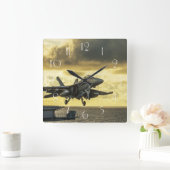 Ea18gグローラー戦闘機発射機 スクエア壁時計 (ホーム)