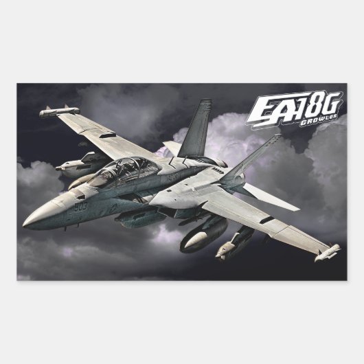 EA-18Gグローラーステッカー 長方形シール (正面)