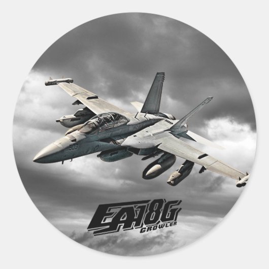 EA-18Gグローラーラウンドクラシックステッカー ラウンドシール (正面)
