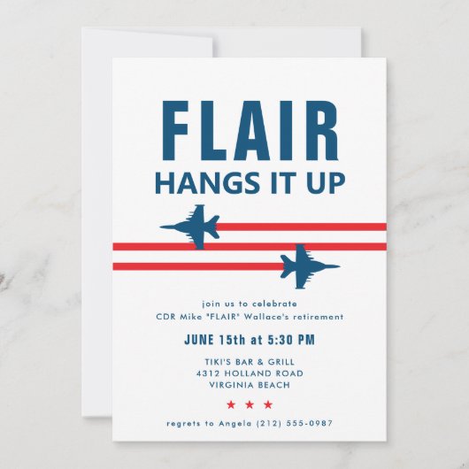 EA-18Gグローラー戦闘機ジェットパーティの招待状 招待状 (正面)