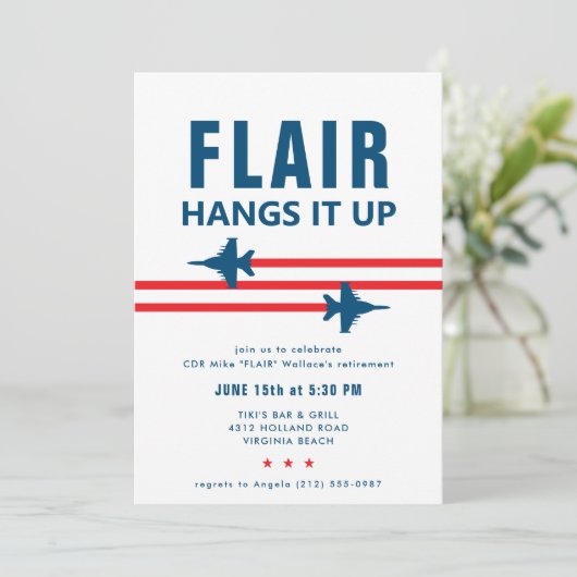 EA-18Gグローラー戦闘機ジェットパーティの招待状 招待状 (スタンド正面)