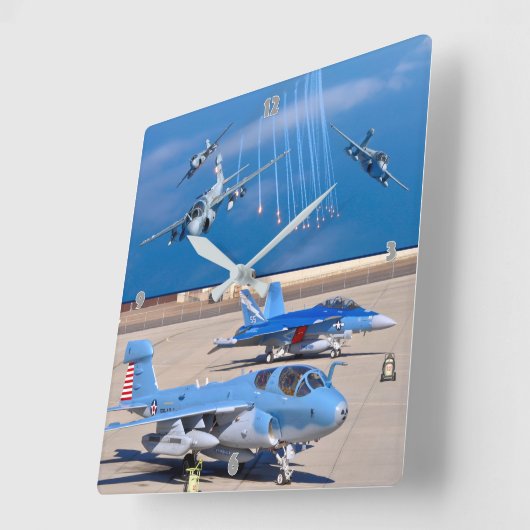 EA-6Bプローラー スクエア壁時計 (傾斜)