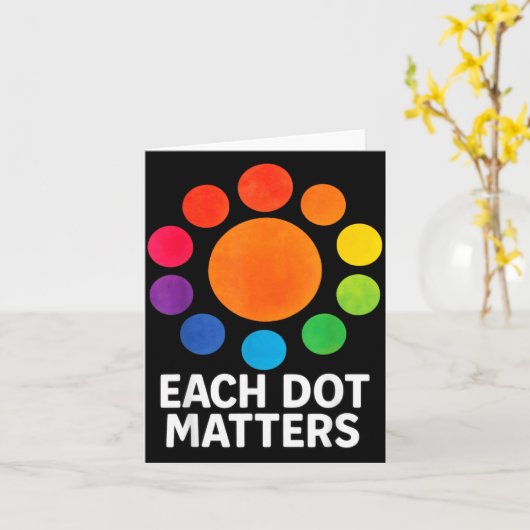 Each Dot Matters Polka Dot Lover Happy Dot Day カード (黄色い花)