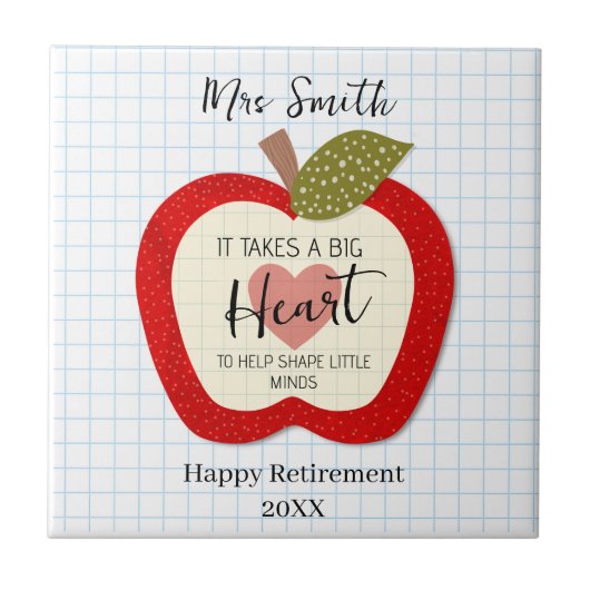 eachers Teach From the Heart Retirement Ceramic  タイル (正面)