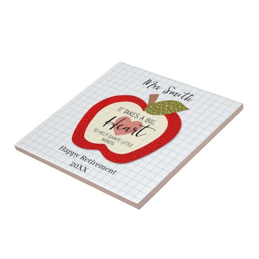 eachers Teach From the Heart Retirement Ceramic  タイル (側面)
