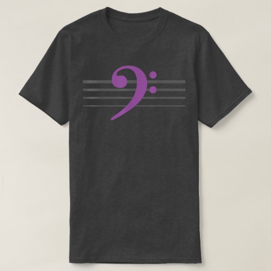 EADG 4 String Purple Bass Clef Bass GuitarBass Pla Tシャツ (デザイン正面)