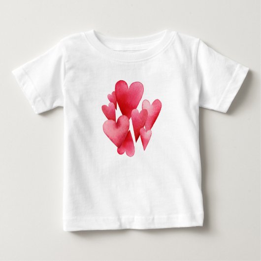 Eager Pink Hearts ベビーTシャツ (正面)