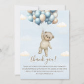 Eagerly Awaiting Baby Boy Bear Shower サンキューカード (正面)