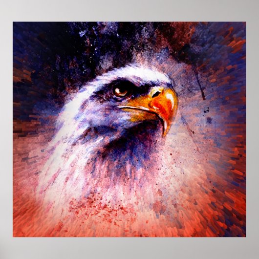 Eagleの絵画:抽象芸術背景、カラフルスポット ポスター (正面)