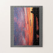 eagle湖のアカディア国立公園上の日没 ジグソーパズル (縦)