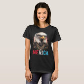 Eagle  4th of July American Flag USA Patriotic Ame Tシャツ (正面フル)