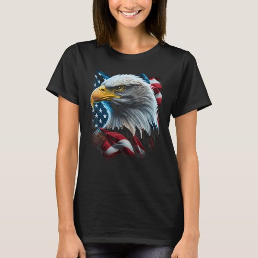 Eagle American Flag Graphic for Men Women Boys Gir Tシャツ (正面)