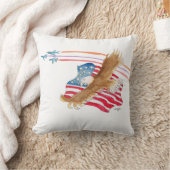 Eagle and American Flag クッション (ブランケット)