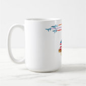 Eagle and American Flag コーヒーマグカップ (左)