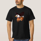 Eagle and Fawn Whimsical Wildlife Art Print Tシャツ (正面)