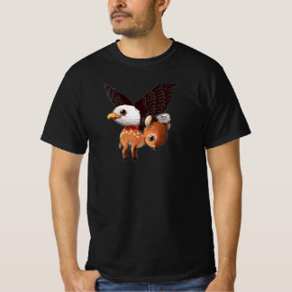 Eagle and Fawn Whimsical Wildlife Art Print Tシャツ
