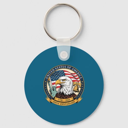 Eagle And Flag 1776-2026 250th Birthday America キーホルダー (正面)