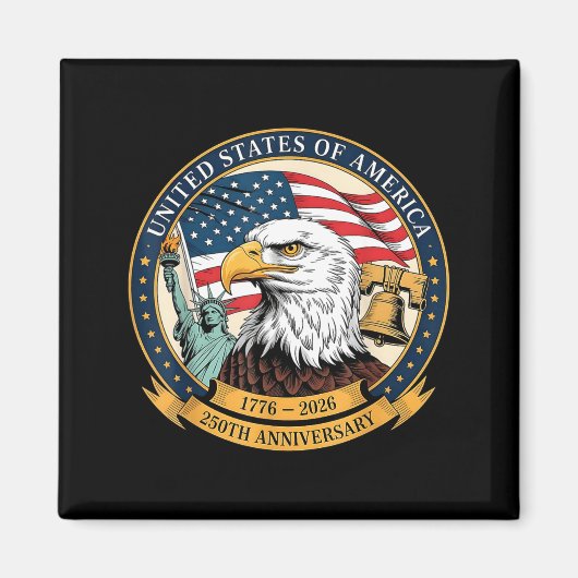Eagle And Flag 1776-2026 250th Birthday America  マグネット (正面)