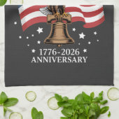 Eagle and Flag 250 Years of America 1776-2026 キッチンタオル (折り畳み)