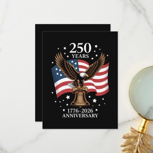 Eagle and Flag 250 Years of America 1776-2026 サンキューカード (正面/裏面インサイチュ)