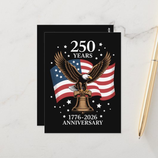 Eagle and Flag 250 Years of America 1776-2026 ポストカード (正面/裏面インサイチュ)