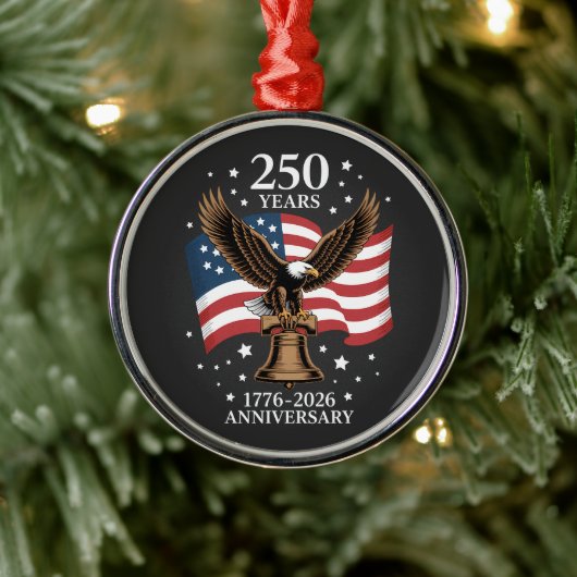 Eagle and Flag 250 Years of America 1776-2026 メタルオーナメント (ツリー)