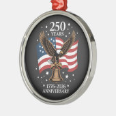 Eagle and Flag 250 Years of America 1776-2026 メタルオーナメント (左)