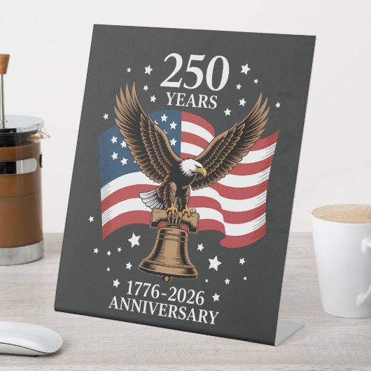 Eagle and Flag 250 Years of America 1776-2026 台座サイン (インサイチュ)