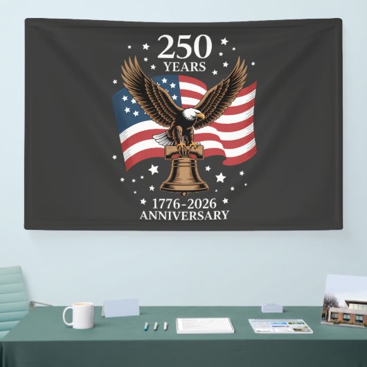 Eagle and Flag 250 Years of America 1776-2026 横断幕 (トレードショー)