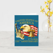 Eagle And Flag 250th Birthday America Since 1776 カード (黄色い花)