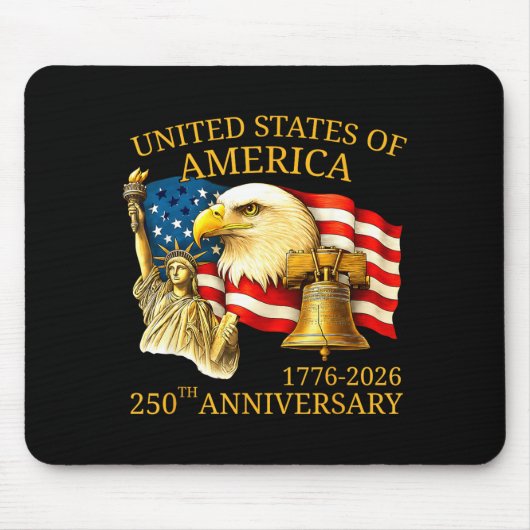Eagle And Flag 250th Birthday America Since 1776  マウスパッド (正面)