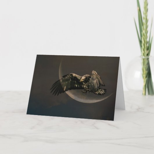 Eagle and Moon Greeting Card カード (正面)