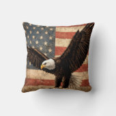Eagle and U.S. American Flag Pillow クッション (裏面)