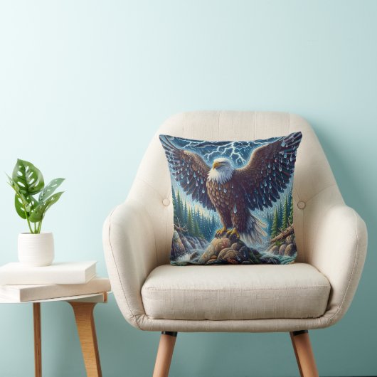 Eagle Art Throw Pillow クッション (椅子)