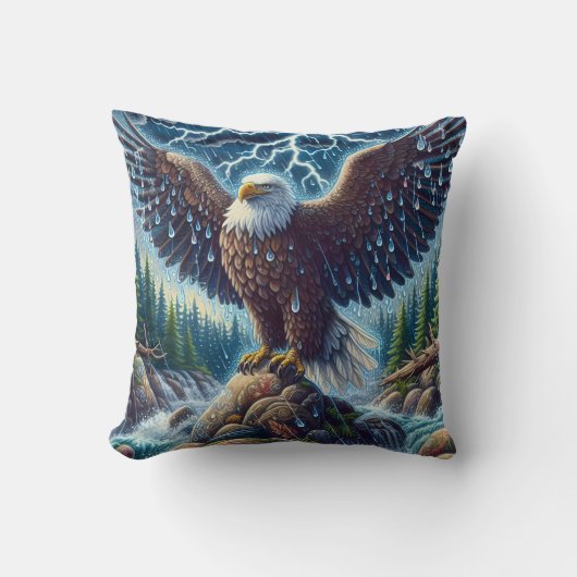 Eagle Art Throw Pillow クッション (正面)