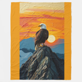 Eagle at Sunset フリースブランケット