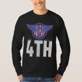 Eagle Badge Independence Day with American Happy 4 Tシャツ (正面)