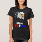 Eagle Bird 4th of July American Flag Veterans Memo Tシャツ (正面)