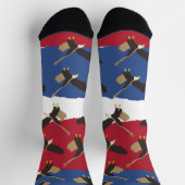 Eagle Bird USA Patriotic American Flag  ソックス (上部)