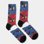 Eagle Bird USA Patriotic American Flag  ソックス (右)