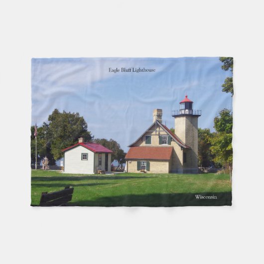 Eagle Bluff Lighthouse fleece blanket フリースブランケット (正面(横))