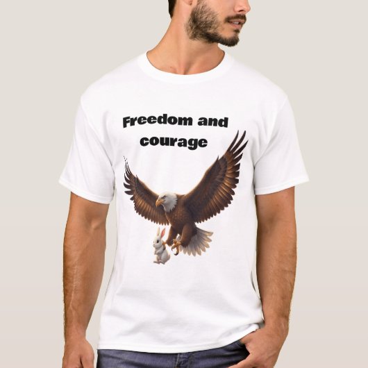 Eagle Carrying Bunny – Inspirational Freedom Desig Tシャツ (正面)