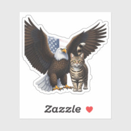 Eagle & Cat Collab – 愛国の動物の自立 シール