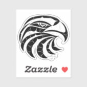 Eagle clean cut portrait Native American art シール (シート)