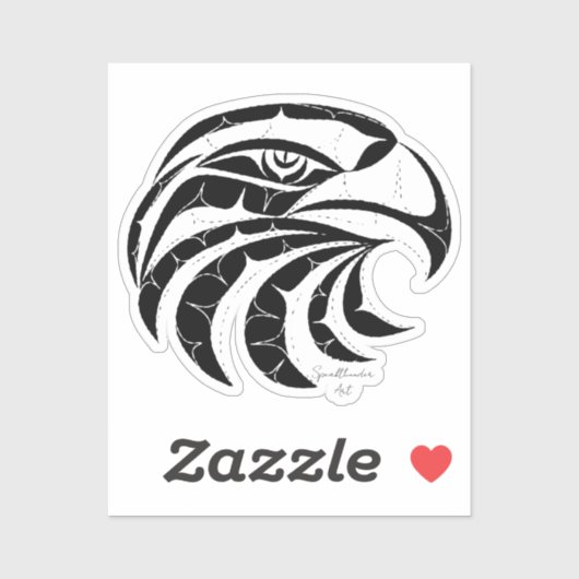 Eagle clean cut portrait Native American art シール (シート)