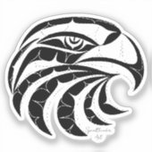 Eagle clean cut portrait Native American art シール (正面)