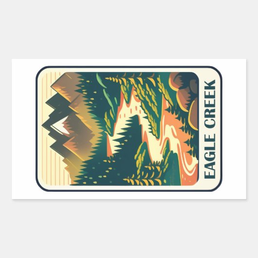 Eagle Creek Oregon Colors 長方形シール (正面)
